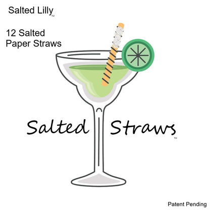 Salted Lilly: Salted Paper Beverage Straw Green Stripes